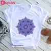 Mandala Flowers Stripes Thermo Womens T-shirt Funny Women Girl Summer 90s Print Tops Drop Ship