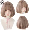 Lolita Perücke mit Pony for Women Omber Blonde braun schwarze glatte kurze Haarstar Frisur Party Cosplay Bob Wigfactory Direkt