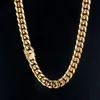 Kedjor Hip-Hop Golden Curb Cuban Link Chain rostfritt stålhalsband för män och kvinnor guld silver färg armband mode smycken chains elle