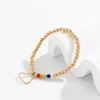 CCB-pulseras de cadena con cuentas de hilo de plástico para mujer, brazaletes con colgante de corazón hechos a mano Vintage, joyería para pareja, fiesta, nuevo