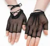 Lace-Up Fishnet Fingerless Gloves Costume Accessories Half-Finger Gothic Steam Punk Glove Party Wear Props Black