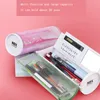 NBX Whiteboard Eraser Transparent Standing Anime Pencil Pen Case Kawaii Stationery Pencilcase School Supplies for Girls Boy 220412