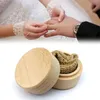 Party Decoration Personalized Rustic Wedding Wooden Ring Box Jewelry Trinket Storage Container Holder Custom Rings Bearer Blank DIYParty