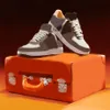 Heetste 1 monogram bruine damier azur schoenen MS1211 Airforces1 Authentieke lederen buiten sport sneakers met speciale originele doos stofzak 38-46