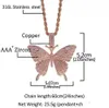 Out Pink Butterflys подвесной колье с 24 дюймами теннисных ожерелий циркония украшения