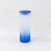 Gobelet en verre à Sublimation de 25oz, avec couvercles colorés, bouteille d'eau droite et fine, couvercle transparent, tasse à café à transfert thermique A02