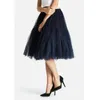 Skirts Dark Navy Blue Soft Tulle Women 2022 Elastic Knee Length Skirt Custom Made Bridesmaid ElasticSkirts