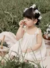 Mädchen Sonnenblumen Kleid Anzug 2022 Sommer Einfarbig Einfache Weste Hemd Baby Mode Rock G220509