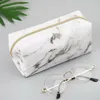 Storage Bags Large Cute Pencil Case Pen Box Zipper Marble Makeup Supplies Drop