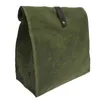 Waxed Canvas Leather Lunch Bag Plastic-Free Waterproof Lunch Box Handbag Dinner Bento Pouch for Work or School Food Storage Bags Y220524