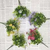 装飾的な花の花輪の人工的な蘭の家の装飾ブーケ屋外装飾偽の花ユーカリプラモデル白シミュレーション
