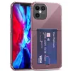 Carte étuis souples en TPU souple pour iphone 13 pro max 12 mini 11 XR XS MAX 6G 7G 8PLUS étui de protection arrière antichoc en Gel de caoutchouc