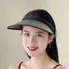 Wide Brim Hats Empty Top Big Sun Hat Foldable Portable Beach Summer Casual Non-Woven Fabric Cap Visors Women Fisherman's HatWide