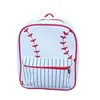 DHL50PCS Ryggsäckväska Student Canvas Baseball Patchwork Stripes Skriver ut stor kapacitet Crossbody Bag