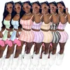 Mulheres 2 cenário de vestido de duas peças Designer de verão Roupa curta Roupa de trajes casuais Suspenders sexy Tops Suit