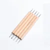 nail art dotting tools rhinestones stone picker pen wood handle double head for nails design painting manicure