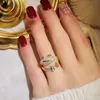 Cluster Rings Gold Frog Finger Ringparty Wedding Band for Women Bridal Promise Engagement Jewelrycluster