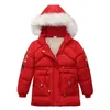 3-6 år flickor vinter varm jacka 2021 ny tung tjock plus sammet kappa för barn barn utomhus resekläder J220718