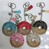 Keychains 2022 귀여운 도넛 여성 PU 가죽 키 체인 패션 핸드백 소녀 키 체인