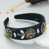 Trendy Colorful Crystal Headband for Woman Sparkly Rhinestone Wide-brimmed Hairband Female Party Hair Sticks Headwear