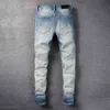 Amirrss Designer Jeans Mens 2023 Fashion Us Casual Hip Hop High Street Worn Out and Washed Splash Ink Color Painting Slim Fitting Men's 2HZG