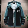 Men's Jackets Spring Autumn Men's Hooded Jacket Teen Trend Coat Student Printed Casual Long Sleeve Drop ShipMen's