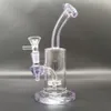 7 Zoll Lila Glasbong Recycler Glas Wasserbong Rohre Joint Tabak Shisha 14 mm Kopf Lokales Lager