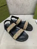 2022 Fashion Summer Men Sandalen Khaki Letter Gedrukte luxe man Sandalen Flat Gedrukte Casual Beach Mens Sandaal