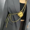 Pasy mody mody Gold Chain Pas Luksusowy mały torba słuchawkowa OKŁADY METAL DOLD DOBÓL WYSOKIEJ WYSOKIEJ WYSOKI
