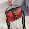 HBP Shopping Bag Female Fashion Handbag Luxury Girl Crossbody Bag Tote Woman Metal Lion Head Brand Shoulder Mini Square Messenger 220723