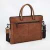 서류 가방 EST 100% 정품 가죽 노트북 가방 비즈니스 여행 서류 가방 어깨 이중 사용 사무실 직원을위한 남성 가방