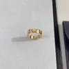 3 diamonds Love ring 5.5mm V gold 18K will never fade wedding ring luxury brand official reproductions With box couple rings highest counter quality