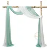 6 Metri Matrimonio Arco Drappo Tessuto Chiffon Puro Tulle Tenda Sfondo Soggiorno Casa Tendaggi Cerimonia Ricevimento Swag Decorazione 220511