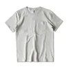 Men's T-Shirts 265g Thick Retro Cotton Heavy Seamless Round Neck Pocket Short-sleeved Tshirts Men Tops Tee Breathable Skin-friendlyMen's