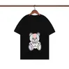 22SS Designer Tshirts for Mens Women Casual T-shirts Summer Tee Shirts With Bear Pattern Trendy Men Woman Top Clothing White Black