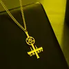 Pendant Necklaces My Shape Vintage Cross Of St. Peter For Men Stainless Steel Petrine Orthodox Sebomenoi Star Religious JewelryPendant