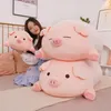 40/50/60/80 cm Squish cochon peluche poupée couché en peluche cochon jouet Animal doux peluche oreiller coussin enfants bébé réconfortant cadeau 220409