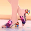Kvinnor mode sommar kristall sandaler klackar öppna tå skor kvinna färgglada damer strand flip flops glidbanor