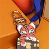 Nyckelring Designer Tiger Nyckelringar Trend tecknad stil bilpar Nyckelring Högkvalitativ väska hänge med presentförpackning