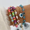 Perlenstränge Diezi ethnische Mehrfarbanlasse -Armband -Sets für Frauen Mode Hamdmade Buchstaben Acrylperlen Paare Boho Schmuck Fawn22