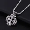 Pendant Necklaces My Shape Cross Viking Shield Necklace Jewelry Tibetan Silvery Solar Knot Religious Christian Irish Druid LeatherPendant