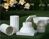 Upscale Party Decoration White Roman Column with Rose Lily Flower Sets Lead Cited Aisle Runners Pillar for Wedding Celebration Decor LLFA