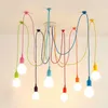 Lampes suspendues lumières modernes 13 couleurs bricolage éclairage multicolore lampe en silicone porte-ampoule décoration de la maison tissu câble pendentif