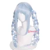 L-EMAIL WIG HOLOLIVE USADA PEKORA COSPLAY WIGS YOUTUBER WIG LONG BRAIDE HAIR PONYTAIL BLUE YET耐性合成220505