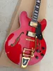 335 chitarra elettrica, rosso lucido, jazz tremolo, fhole hollow chitar, in magazzino