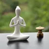 Decorative Objects & Figurines Creative Abstract Art Ceramic Yoga Poses Sculptures Craft Lady Figure Studio Office Home Decor Ornament