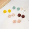 Stud Pair Kpop Cute Crystal Flower Ball Earrings For Women Silver Needle Handmade Ear Earring Fashion Jewelry Accessories GiftStud Dale22 Fa