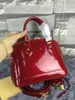 مصمم الفاخرة Alma Handbag Vernis Rose Ballerine Pink Leather Leather Bag Bag: 25*19*11cm