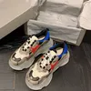 17FW Çiftleri Temizle Sole Üçlü S Sneakers Erkek Kadın Günlük Ayakkabılar Moda Kristal Alt Sneaker Tasarımcı Eğitmenler Old Dad Ayakkabı Beyaz Siyah Yeşil Pembe Sarı Gökkuşağı