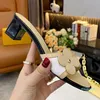 2022 kadın terlik kahverengi deri sandalet pompa slingback 4.5 cm topuk ayakkabı klasik çiçek sunulur
